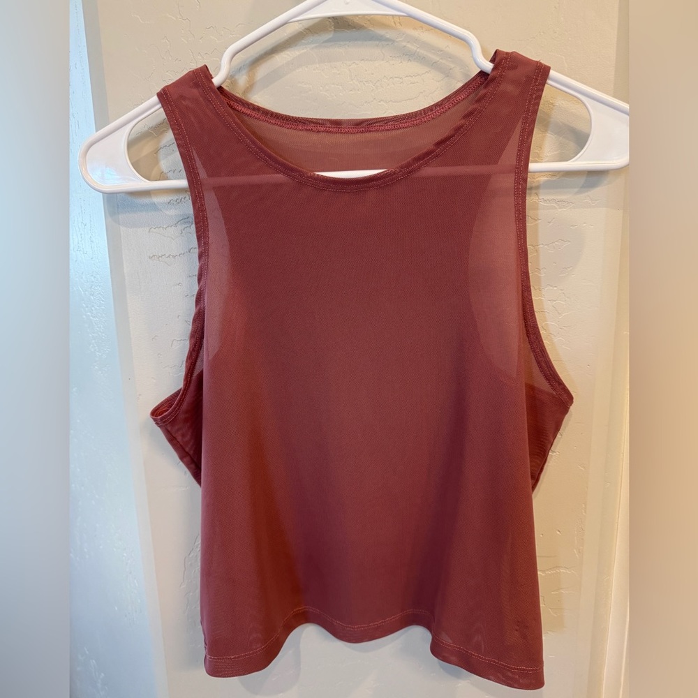 Women’s Sleeveless Mesh Tank Top - Dusty Rose